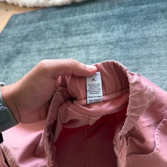 Varley Miles Pants Womens Medium Pink Jogger Sweatpants Slim Taper Cotton Twill - Picture 6 of 7